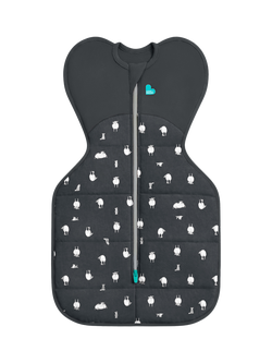 Love to Dream Swaddle Up, Organic Cotton & Merino Wool Baby Sleeping Bag, 2.5Tog, Charcoal, Charcoal