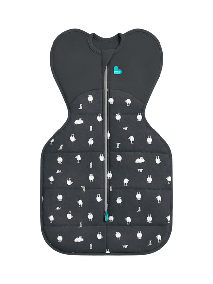 Love to Dream Swaddle Up, Organic Cotton & Merino Wool Baby Sleeping Bag, 2.5Tog, Charcoal, Charcoal