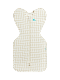 Love to Dream Swaddle Up Baby Houndstooth Print Sleeping Bag, 1.0 Tog, Cream/Beige, Cream/Beige