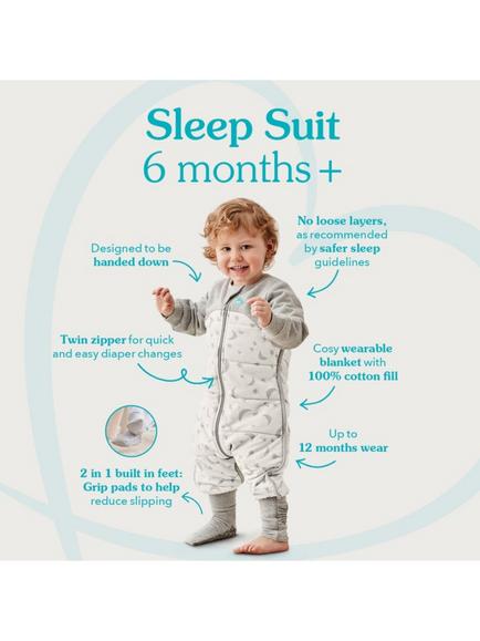 Love to Dream Organic Cotton & Merino Wool, Sleep Suit, 2.5 Tog, Charcoal - view 2, Charcoal