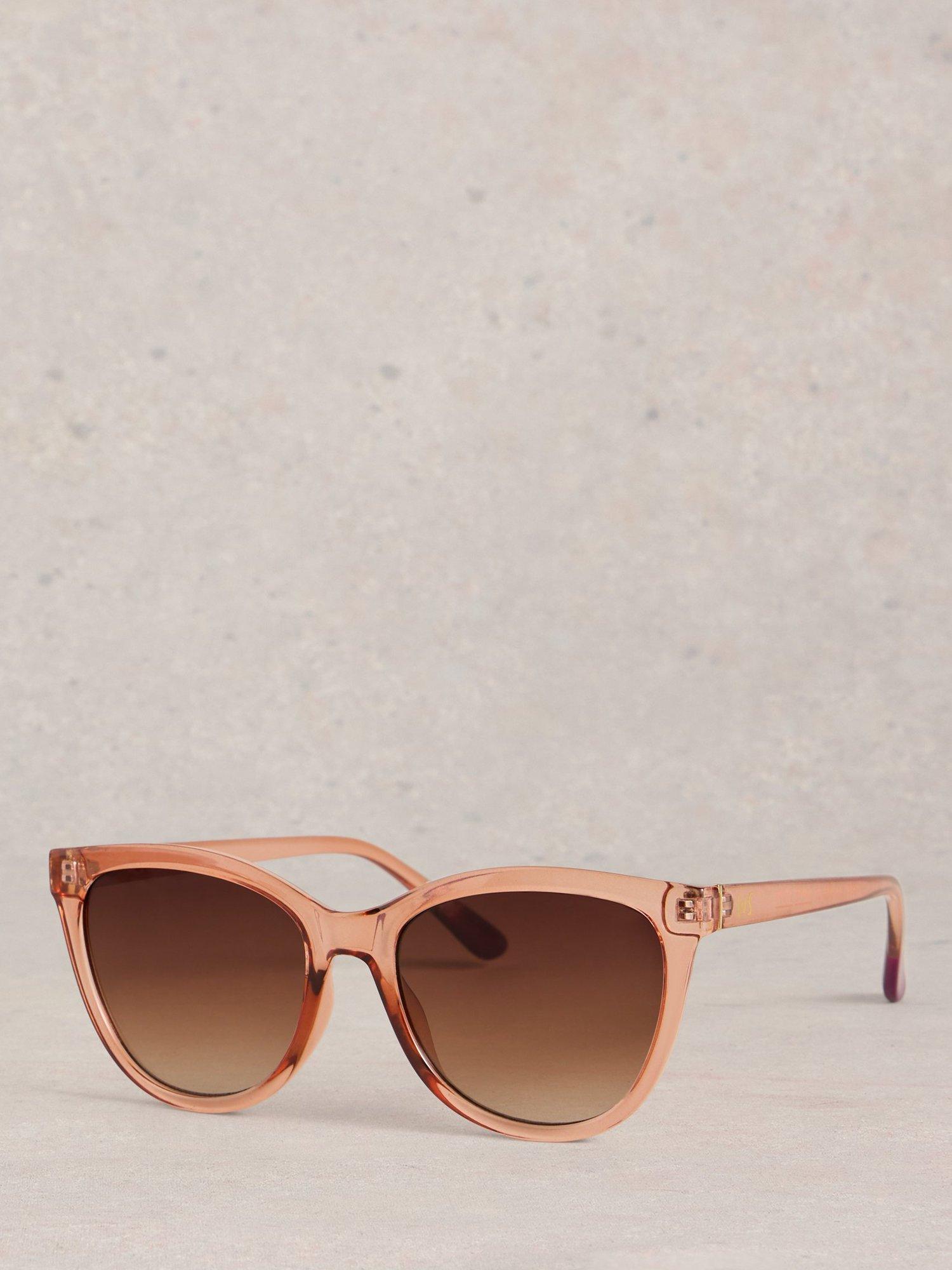 Product image 1 of 4, which shows White Stuff Cat Eye Sunglasses, Light Pink/Brown Gradient