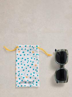 White Stuff Oversized Square Sunglasses, Blue Havana/Grey - view 2, Blue Havana/Grey