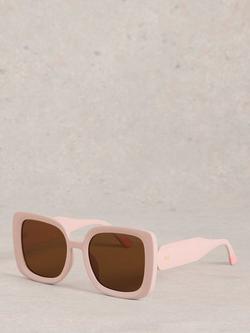 White Stuff Oversized Square Sunglasses, Dus Pink, Dus Pink