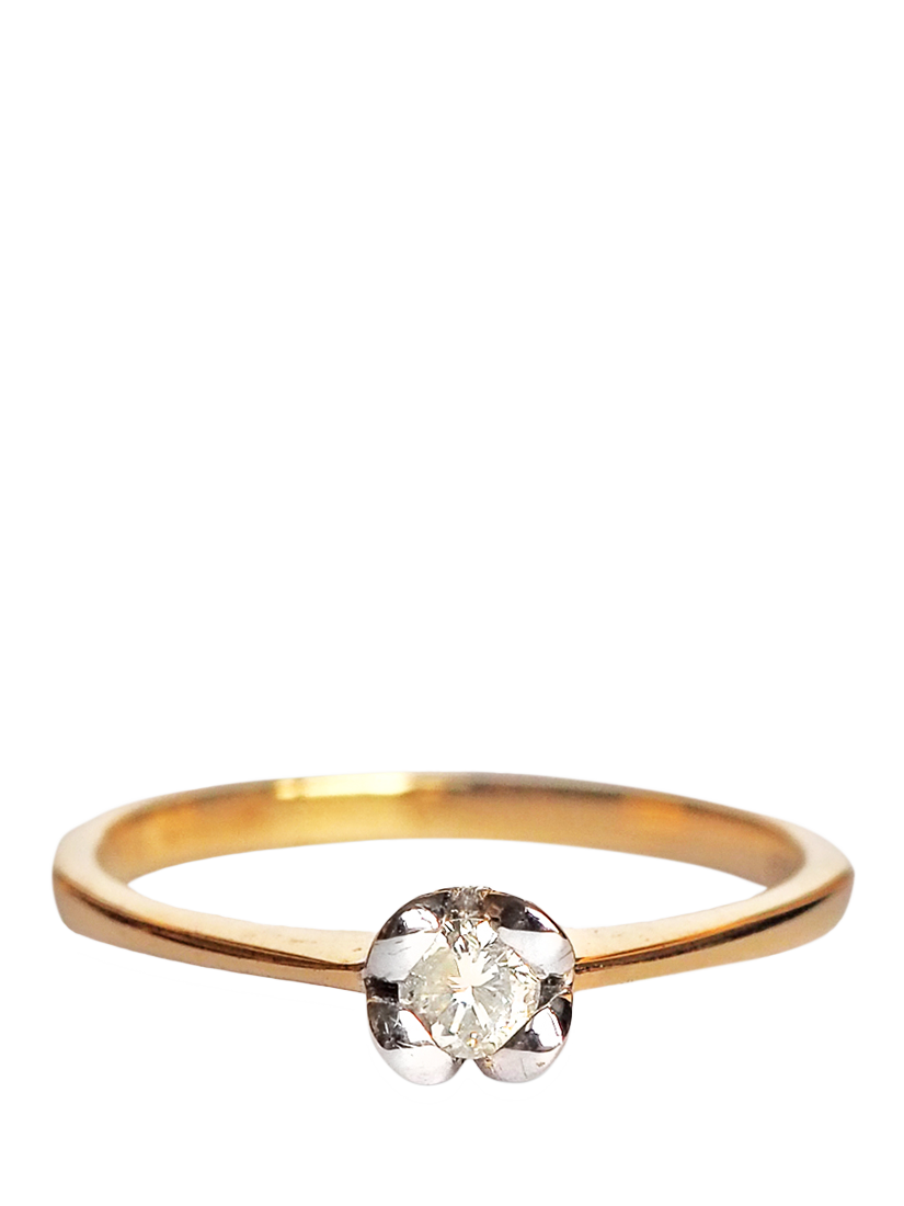 Product image 1 of 1, which shows L & T Heirlooms Pre-Loved 9ct Yellow Gold Solitaire Diamond Ring, Yellow Gold