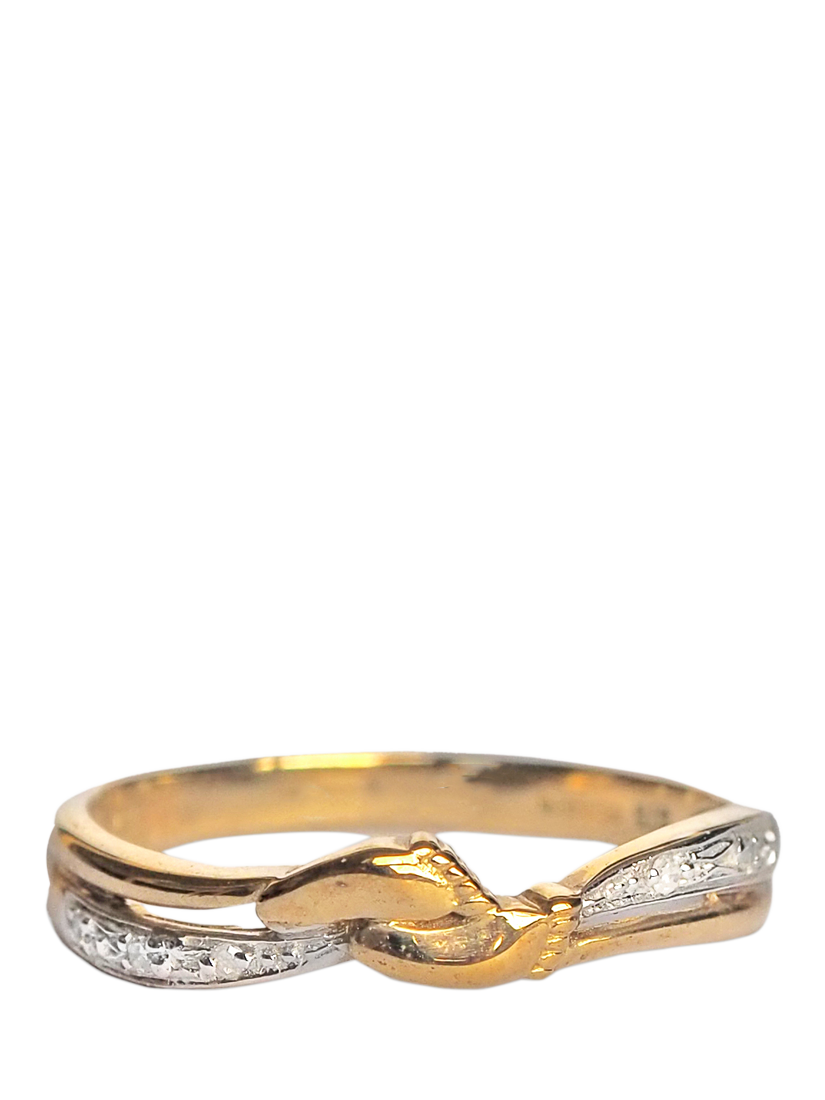Product image 1 of 1, which shows L & T Heirlooms Pre-Loved 9ct Yellow Gold Diamond Footprint Ring, Gold