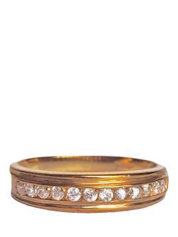 L & T Heirlooms Pre-Loved 9ct Yellow Gold Cubic Zirconia Eternity Ring, Yellow Gold, Yellow Gold