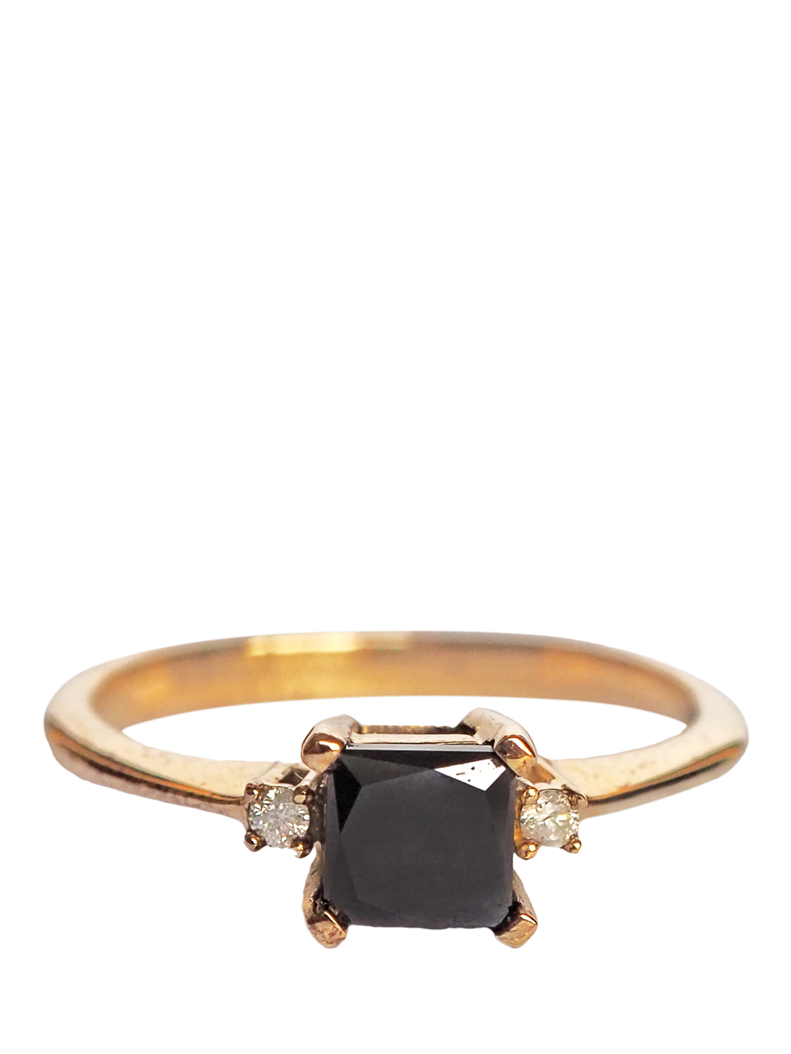 Product image 1 of 1, which shows L & T Heirlooms Pre-Loved 9ct Yellow Gold White and Black Diamond Ring, Yellow Gold