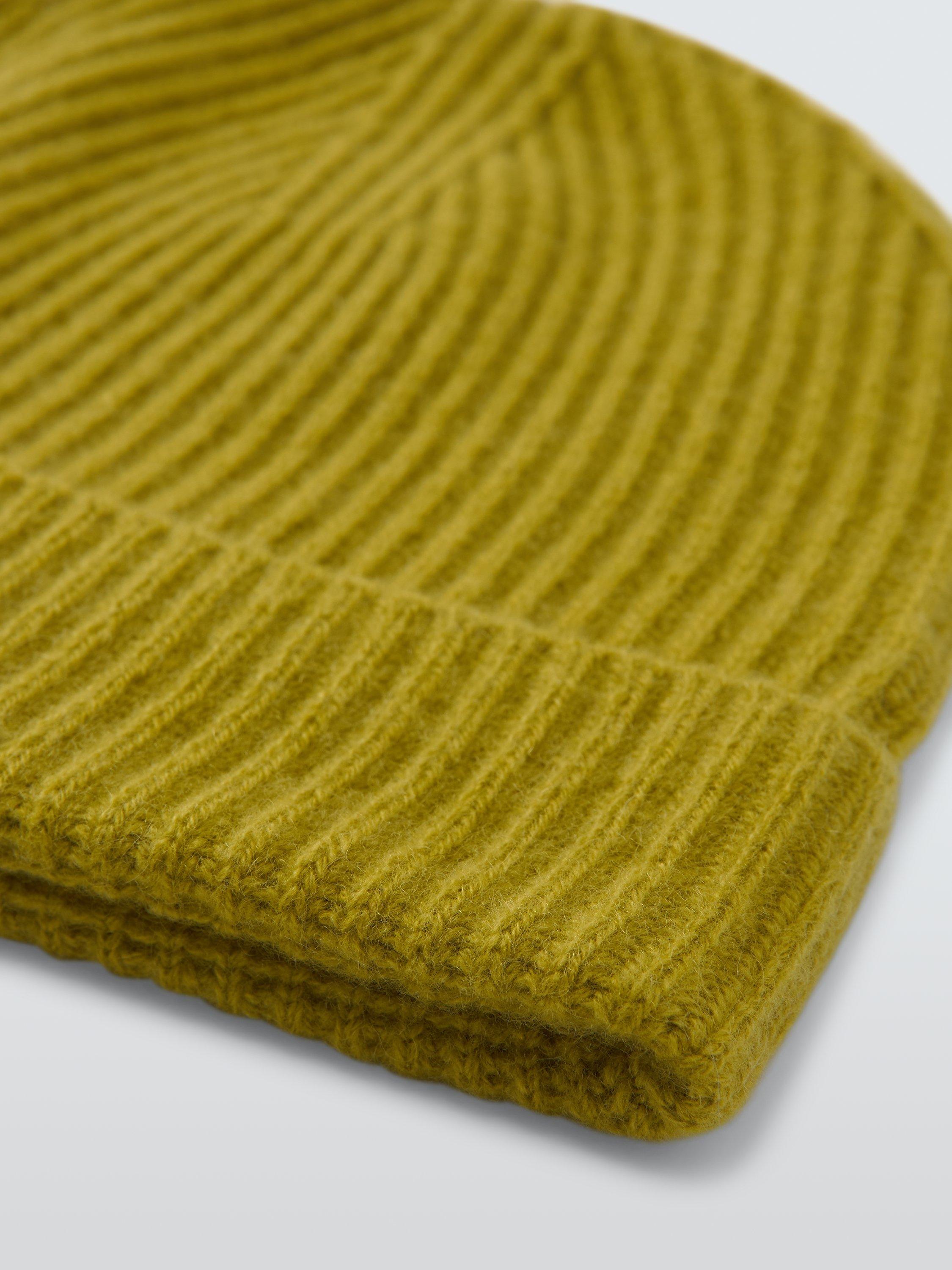 Product image 4 of 5, which shows John Lewis Ribbed Cashmere Beanie Hat, Avocado