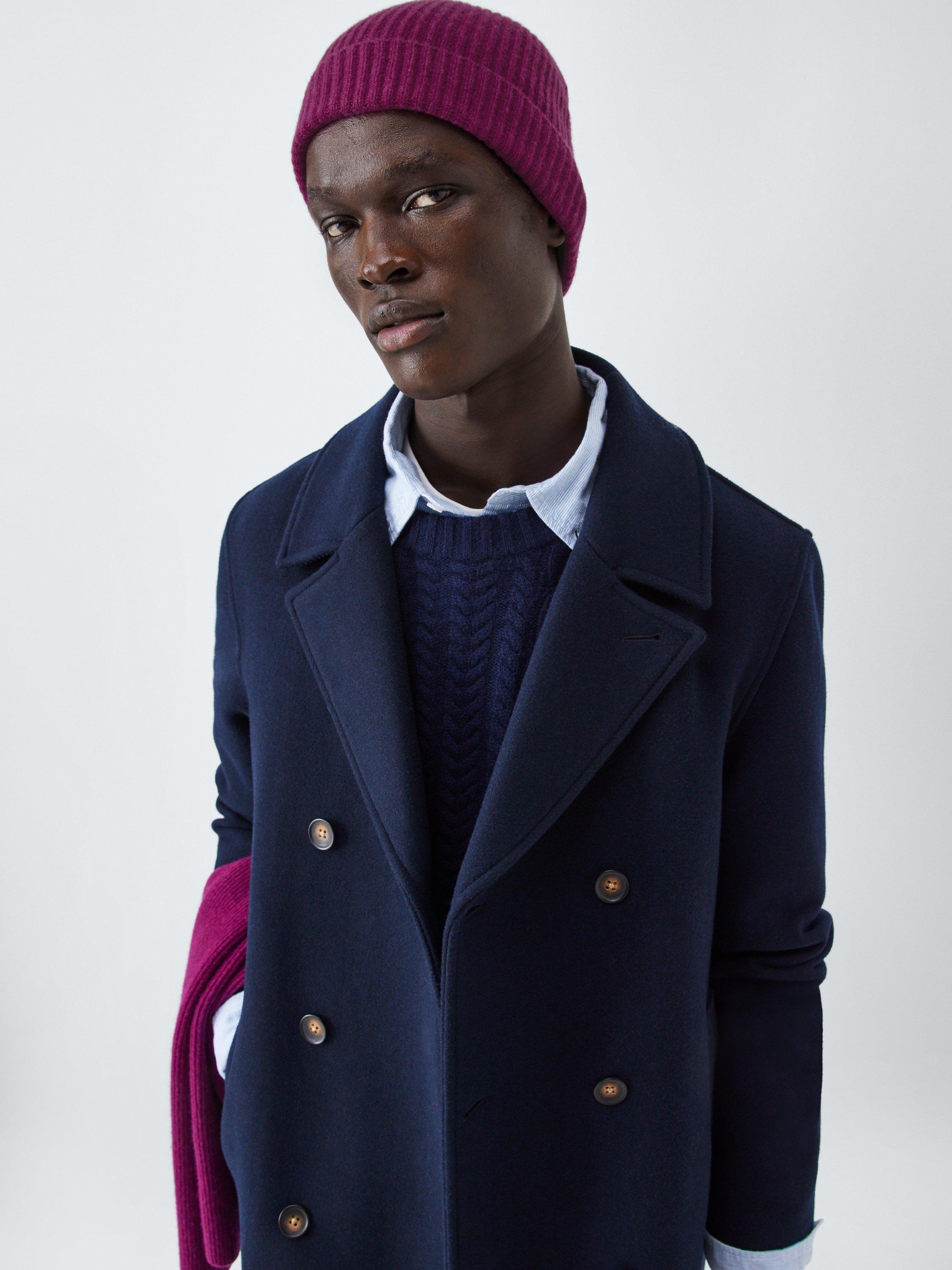 Product image 5 of 5, which shows John Lewis Ribbed Cashmere Beanie Hat, Deep Berry