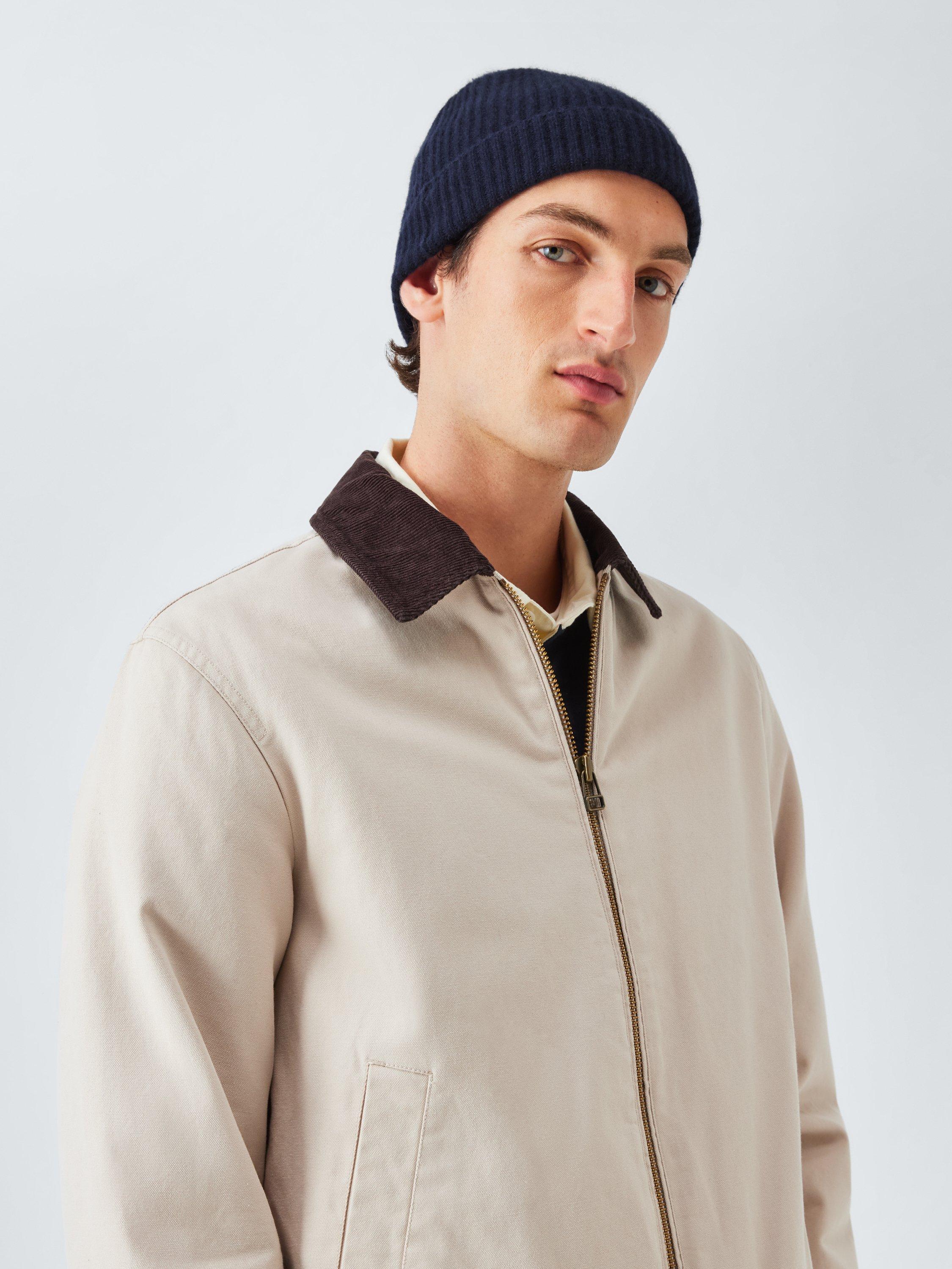 Product image 1 of 4, which shows John Lewis Ribbed Cashmere Beanie Hat, Navy