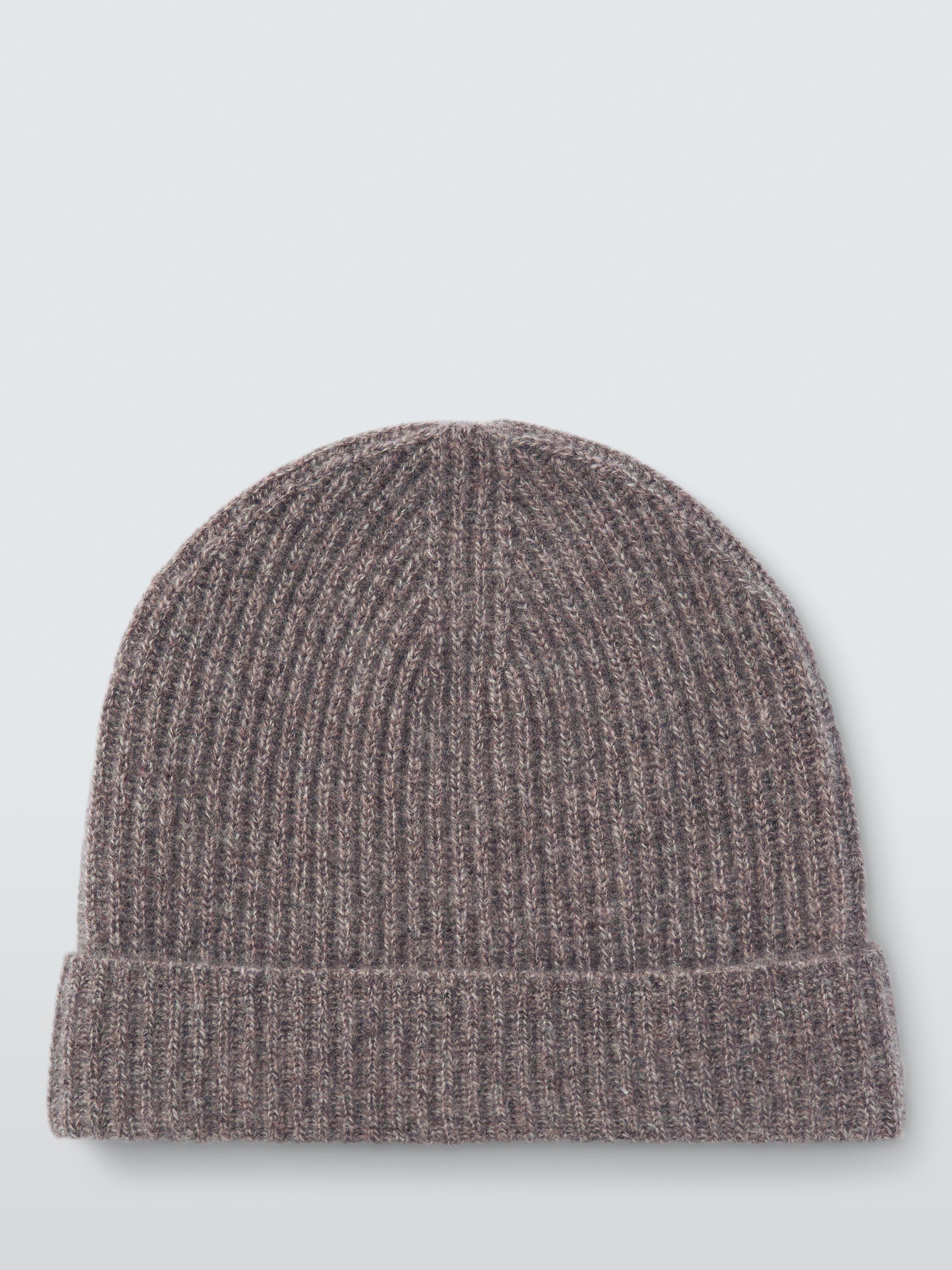John Lewis Ribbed Cashmere Beanie Hat, Oatmeal
