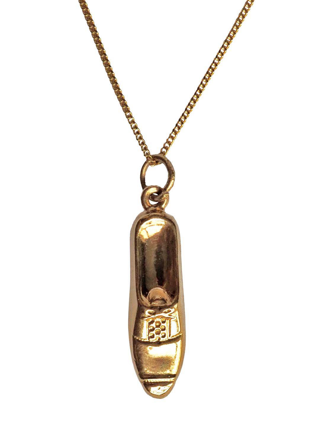 Product image 1 of 1, which shows L & T Heirlooms Pre-Loved 9ct Yellow Gold Ballet Shoe Pendant Necklace, Gold
