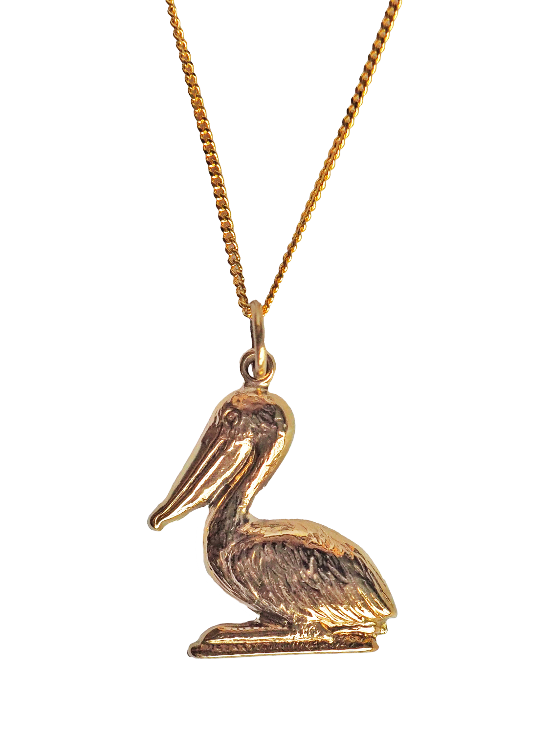 Product image 1 of 1, which shows L & T Heirlooms Pre-Loved 9ct Yellow Gold Pelican Pendant Necklace, Dated Circa 1970