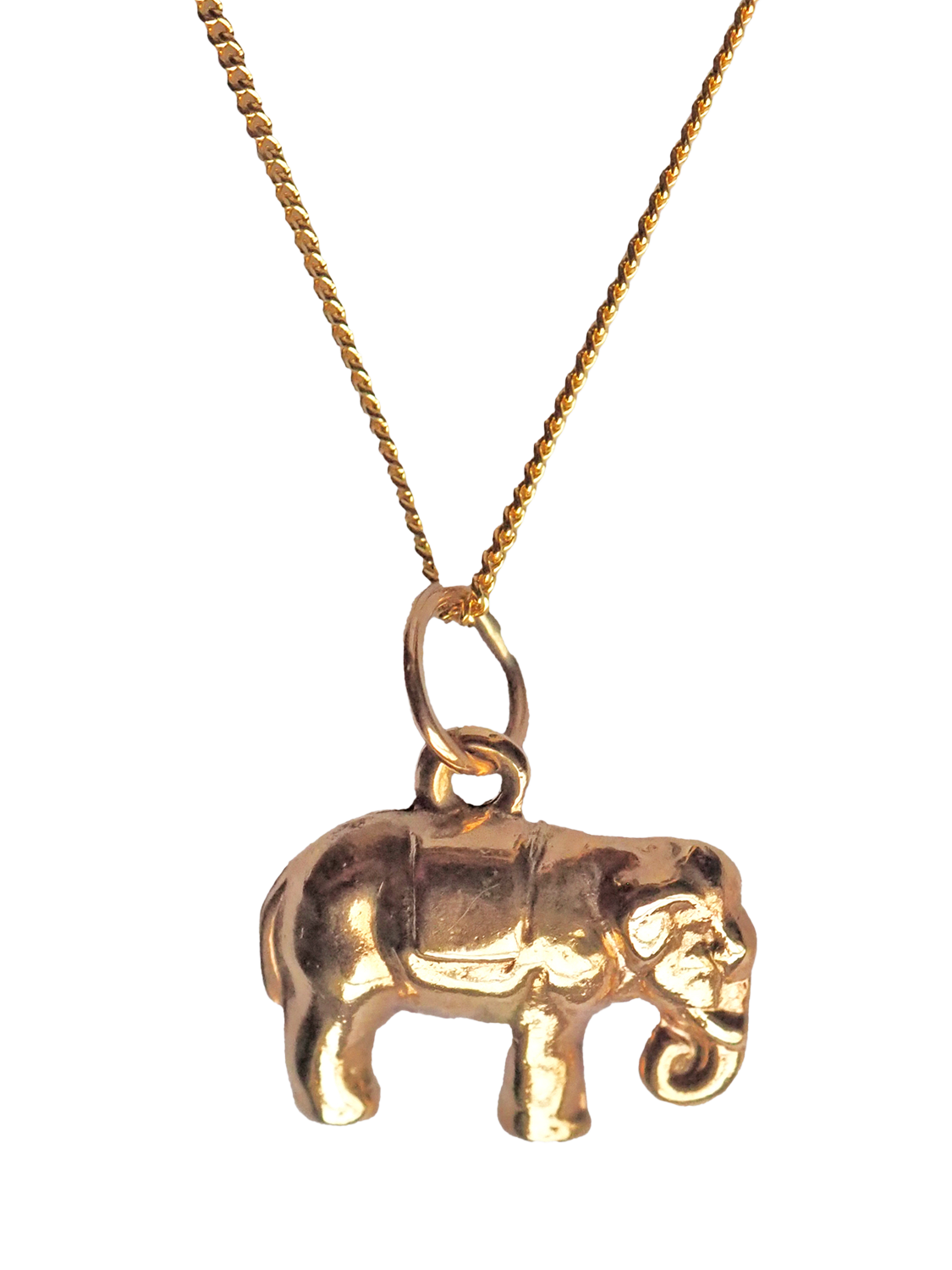 Product image 1 of 1, which shows L & T Heirlooms Pre-Loved 9ct Yellow Gold Elephant  Pendant Necklace, Gold
