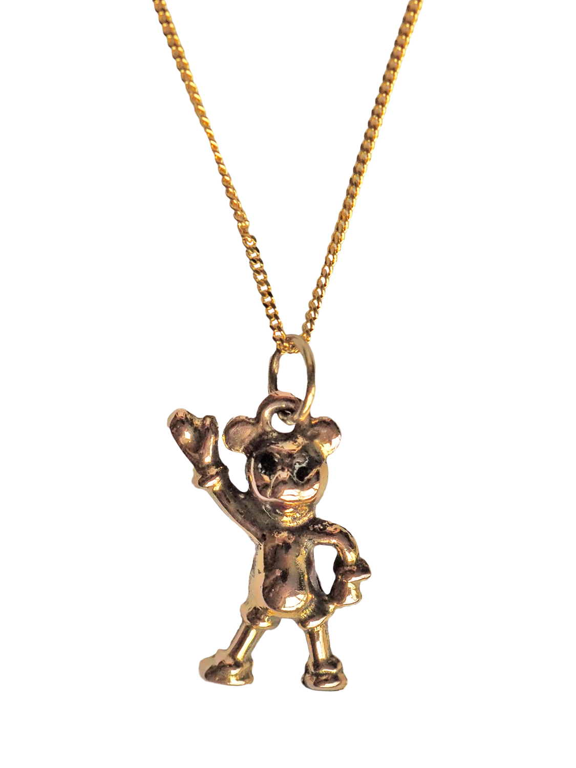 Product image 1 of 1, which shows L & T Heirlooms Pre-Loved 9ct Yellow Gold Teddy Bear Pendant Necklace, Dated Circa 1978