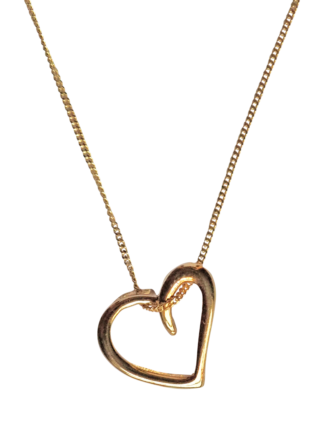 Product image 1 of 1, which shows L & T Heirlooms Pre-Loved 9ct Yellow Gold Heart Pendant Necklace, Gold