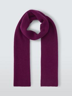 John Lewis Cashmere Scarf - view 2, Deep Berry