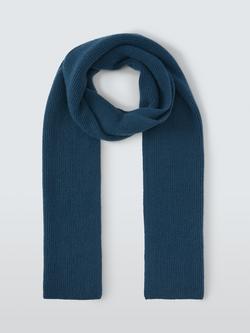 John Lewis Cashmere Scarf - view 2, Indigo Blue