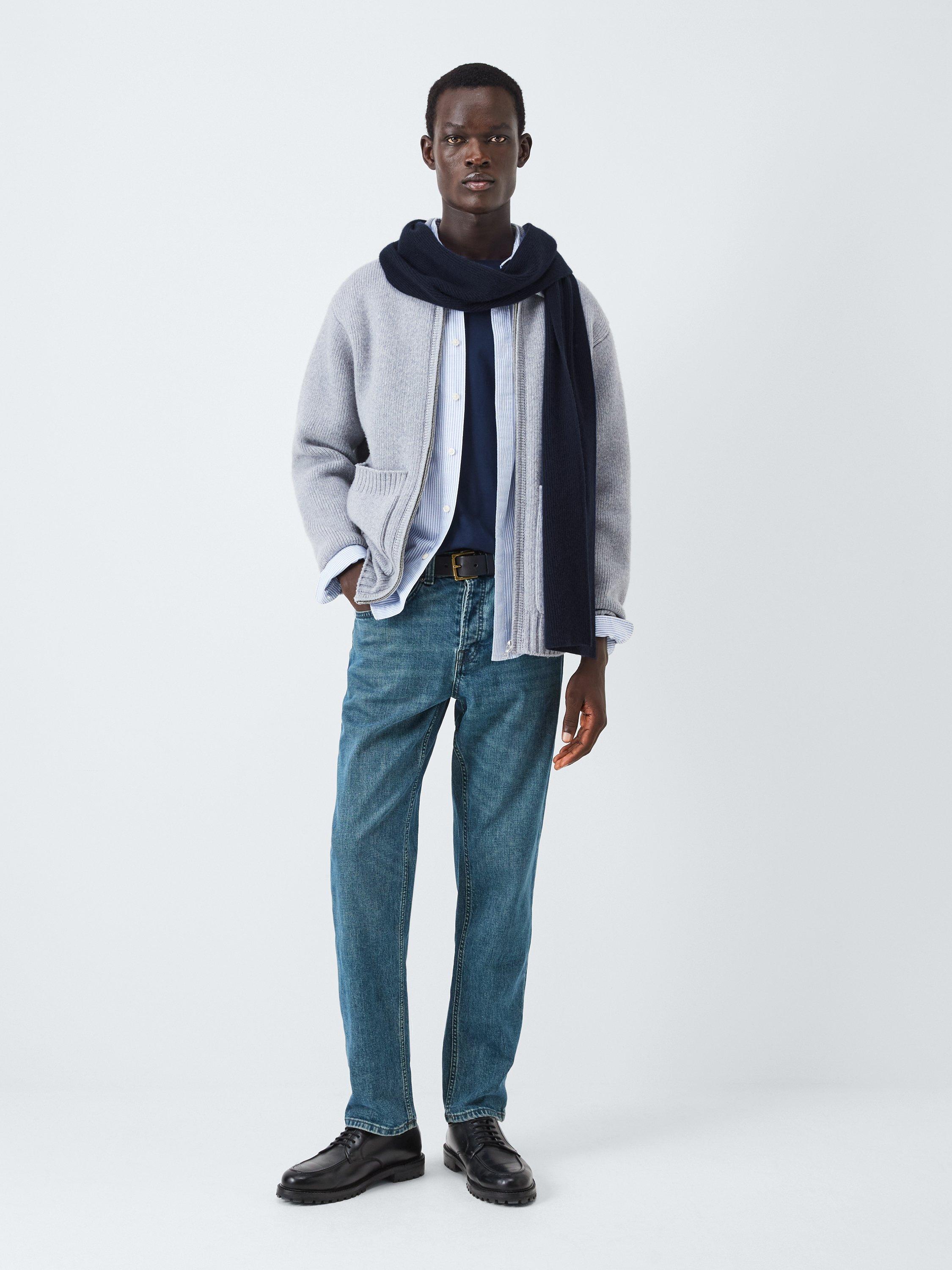 Product image 1 of 7, which shows John Lewis Cashmere Scarf, Navy