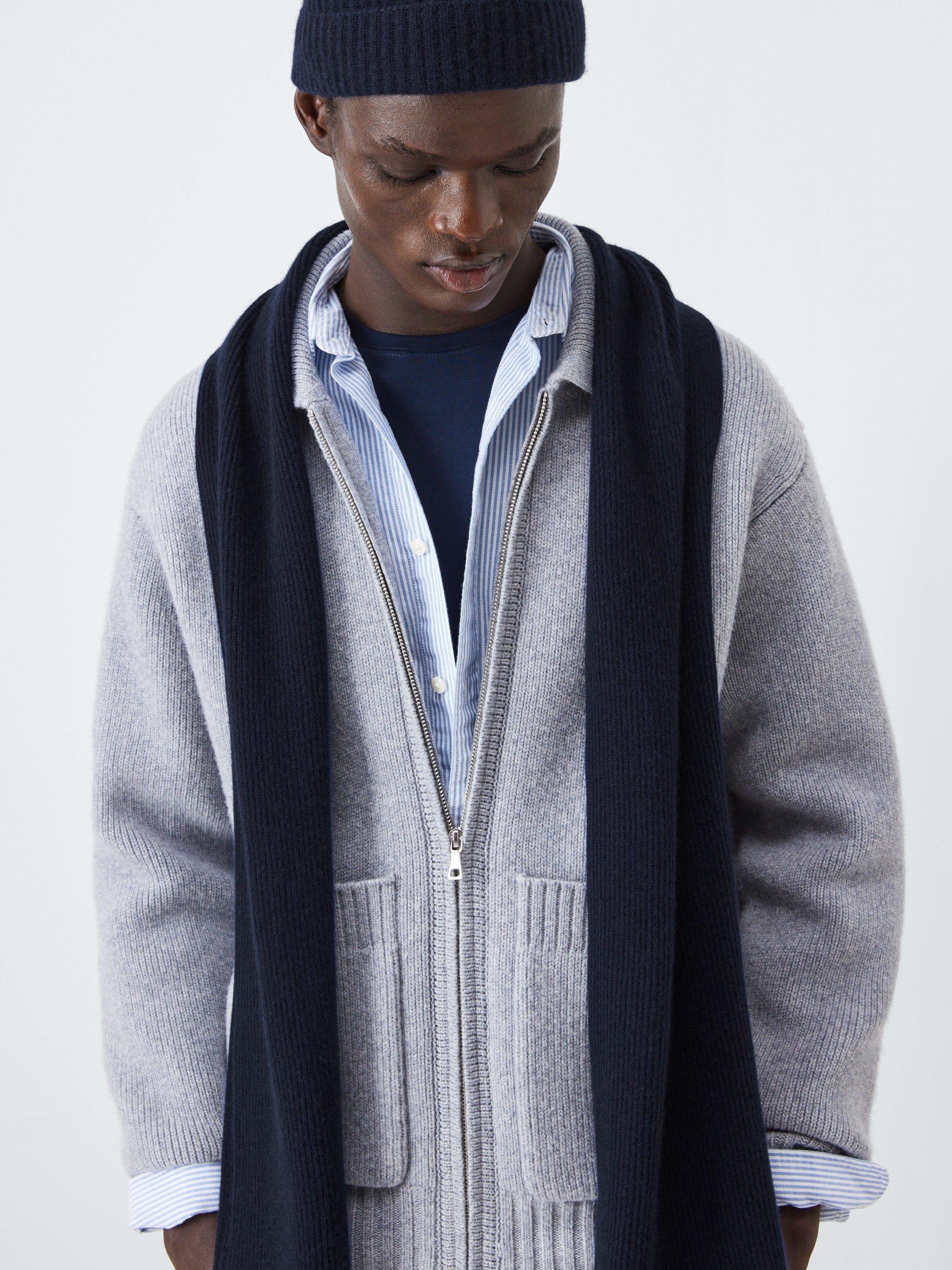 Product image 7 of 7, which shows John Lewis Cashmere Scarf, Navy