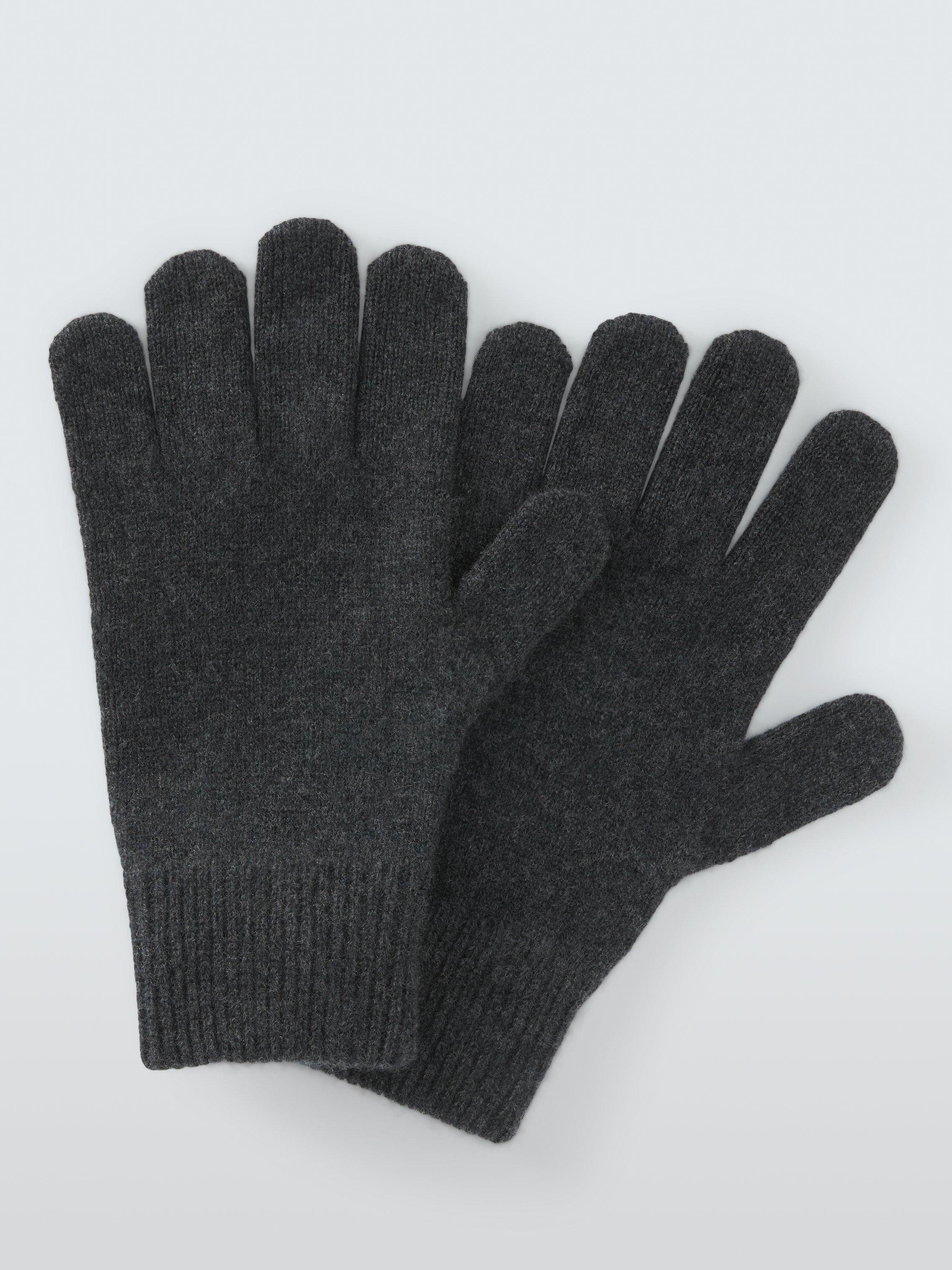 Product image 1 of 3, which shows John Lewis Cashmere Gloves, Charcoal