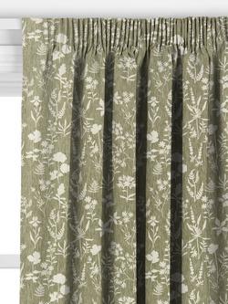 John Lewis Fiorella Made to Measure Curtains or Roman Blind, Avocado - view 2, Avocado