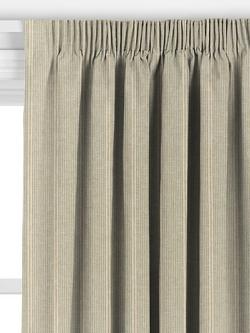 John Lewis Rustic Fine Stripe Made to Measure Curtains or Roman Blind, Myrtle Green - view 2, Myrtle Green