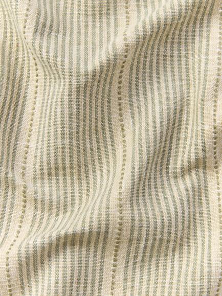 John Lewis Rustic Fine Stripe Furnishing Fabric - view 2, Myrtle Green