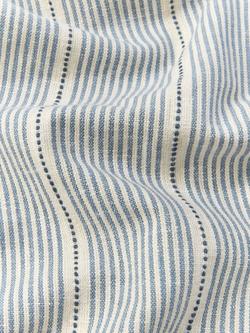 John Lewis Rustic Fine Stripe Furnishing Fabric - view 2, Lake Blue