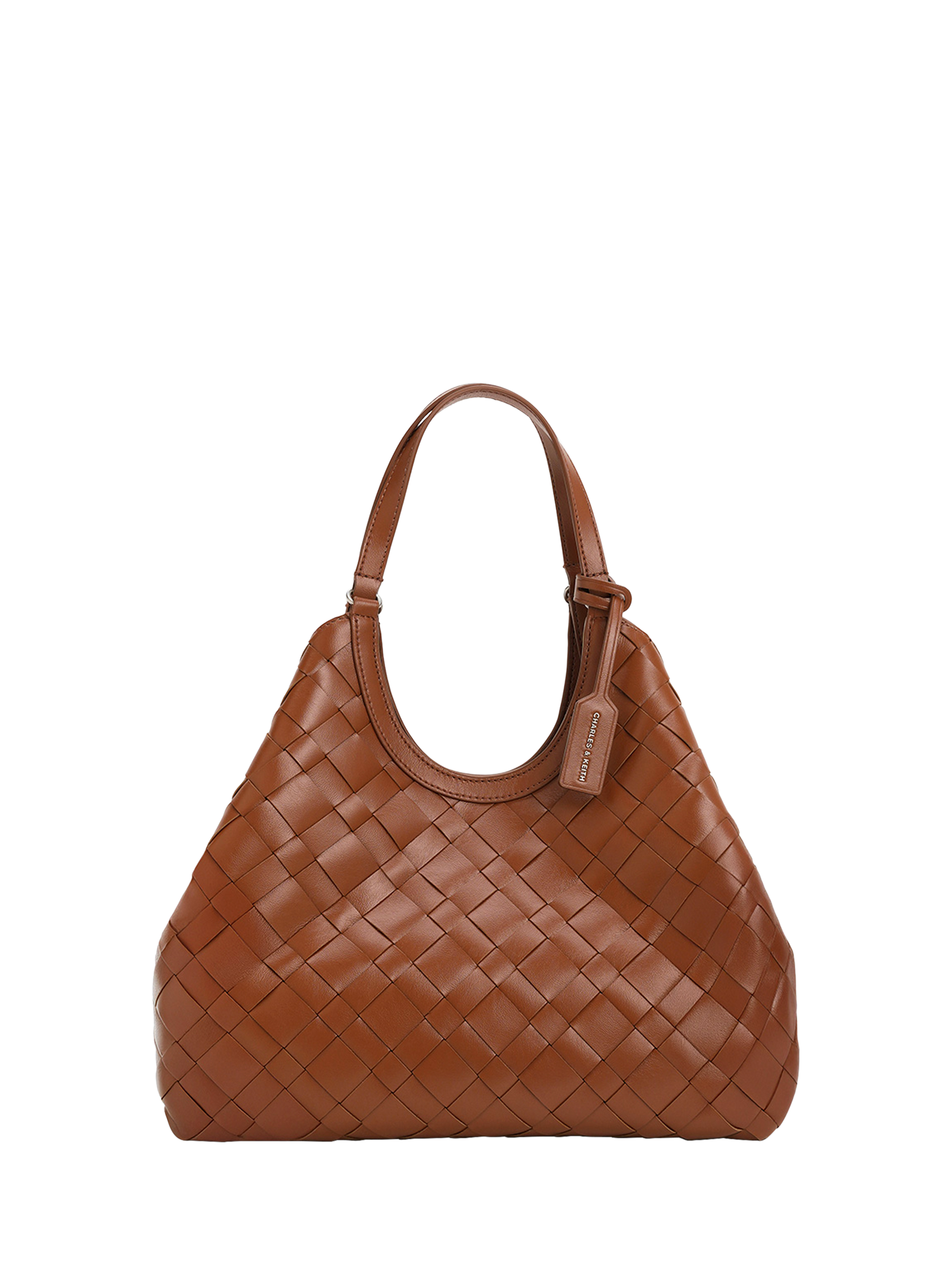 Product image 3 of 5, which shows CHARLES & KEITH Ivette Woven Tote Bag, Brown