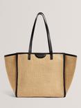 Ted Baker Barni Faux Raffia Large Shopper Bag, Black