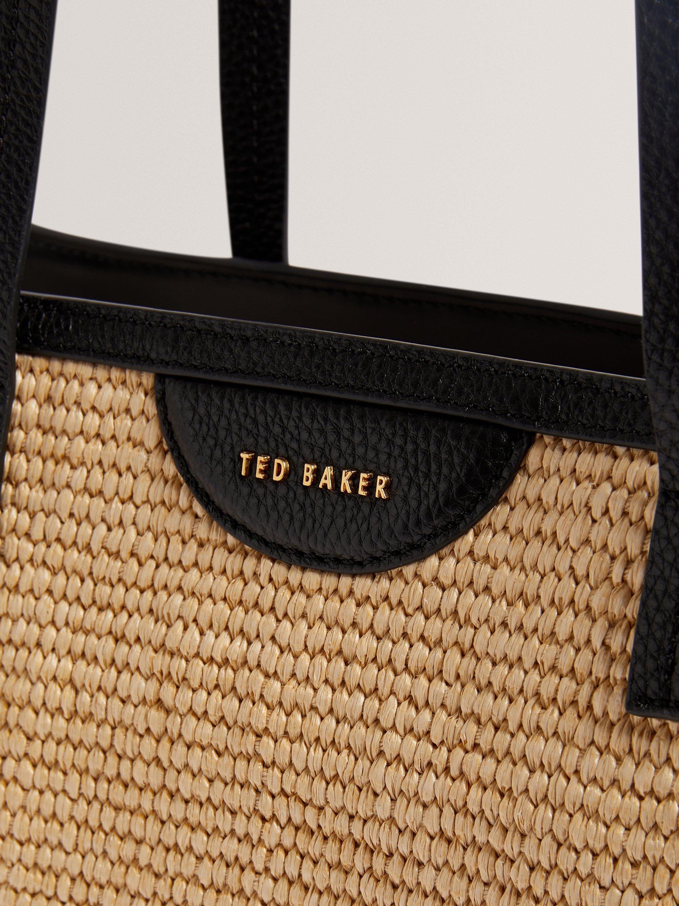 Ted Baker Barni Faux Raffia Large Shopper Bag, Black