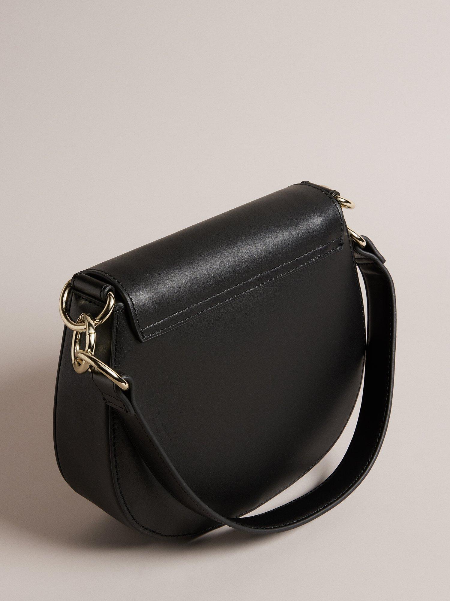 Product image 2 of 4, which shows Ted Baker Darcell Leather Webbing Cross Body Satchel Bag, Black