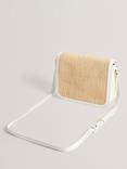 Ted Baker Kkassia Twist Lock Detail Large Raffia Crossbody Bag, Ecru