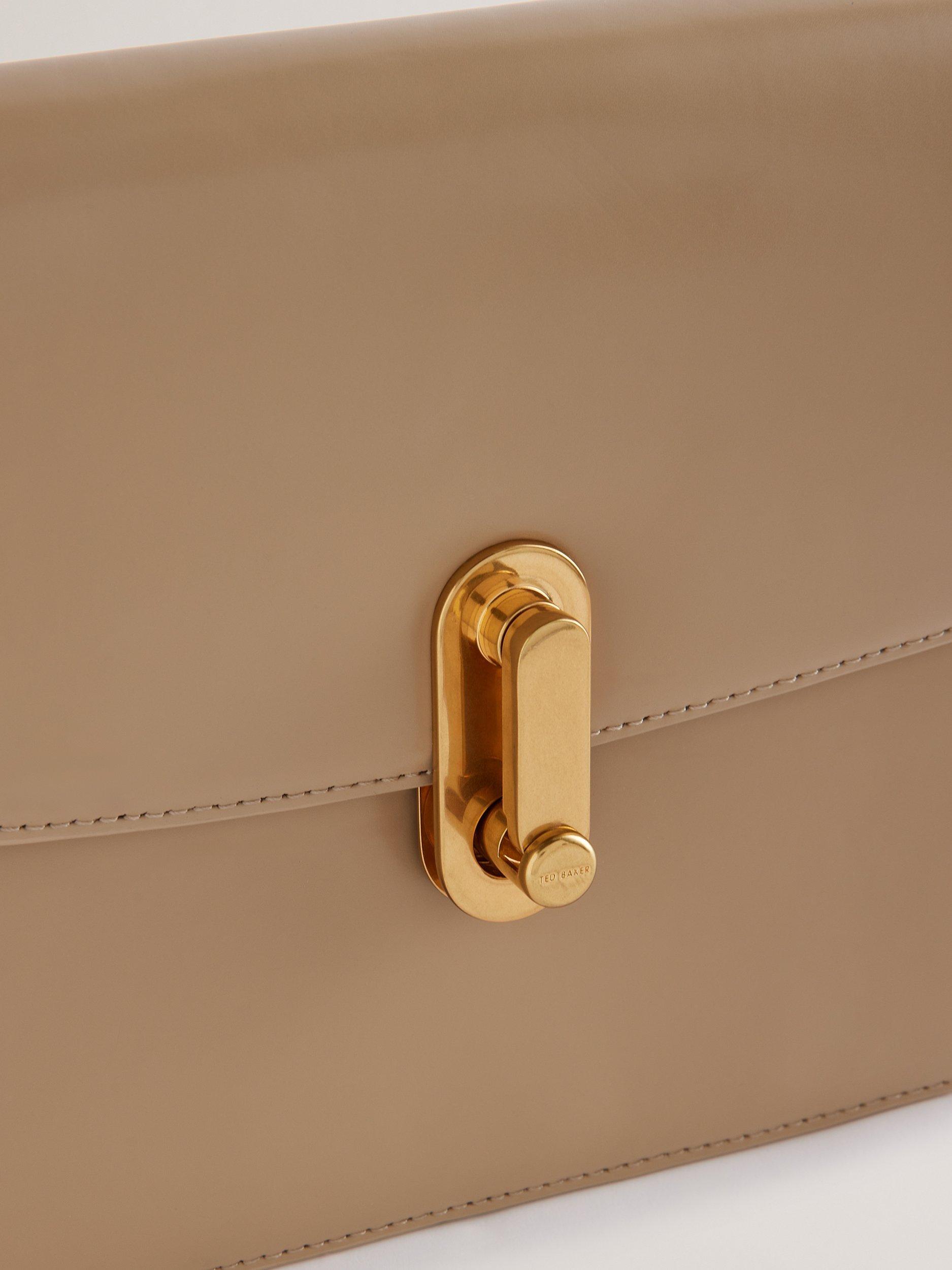 Product image 3 of 5, which shows Ted Baker Kkayli Polished Leather Satchel Bag, Taupe