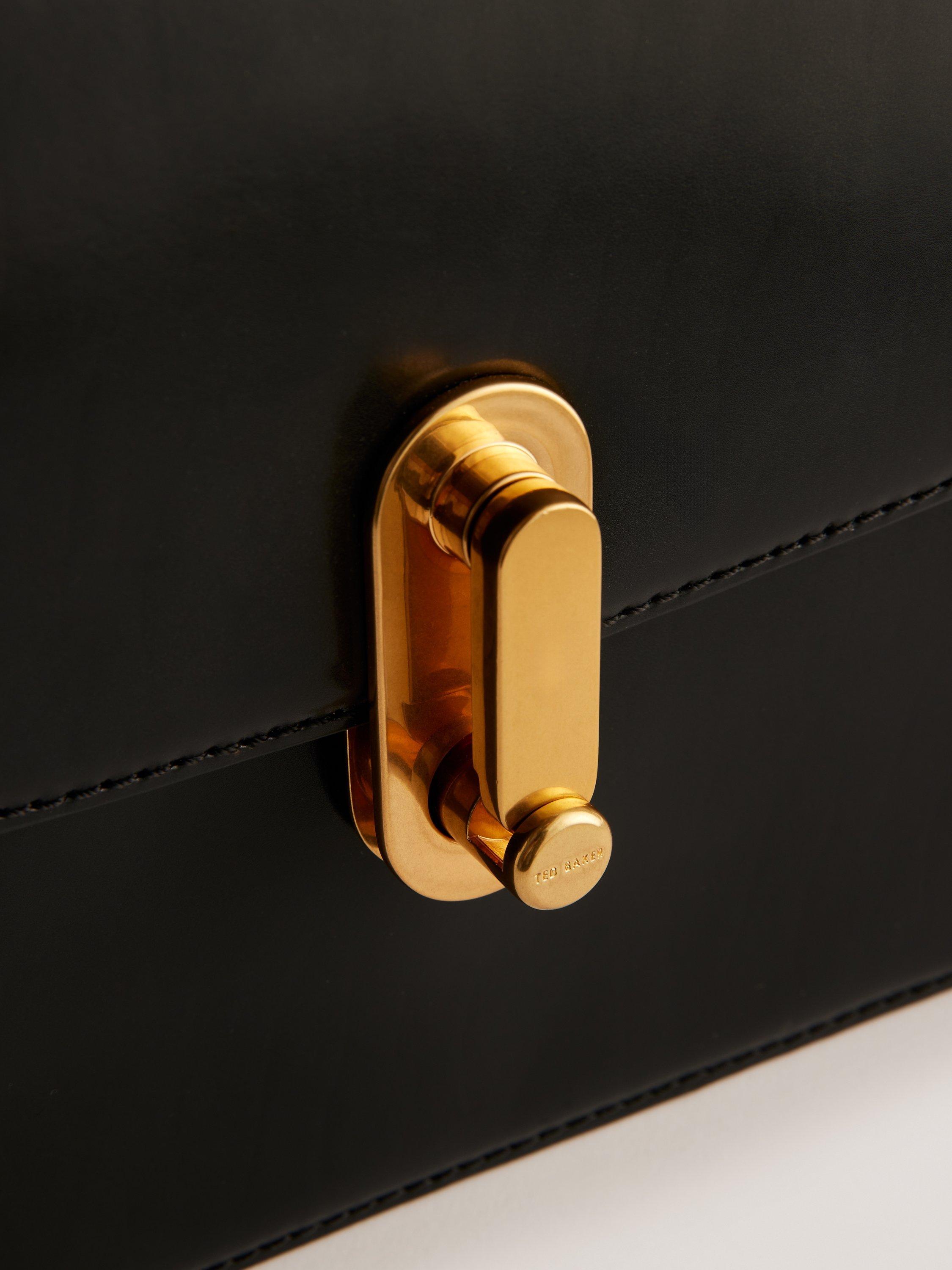 Product image 2 of 5, which shows Ted Baker Kkaysa Polished Leather Small Cross Body Bag, Black