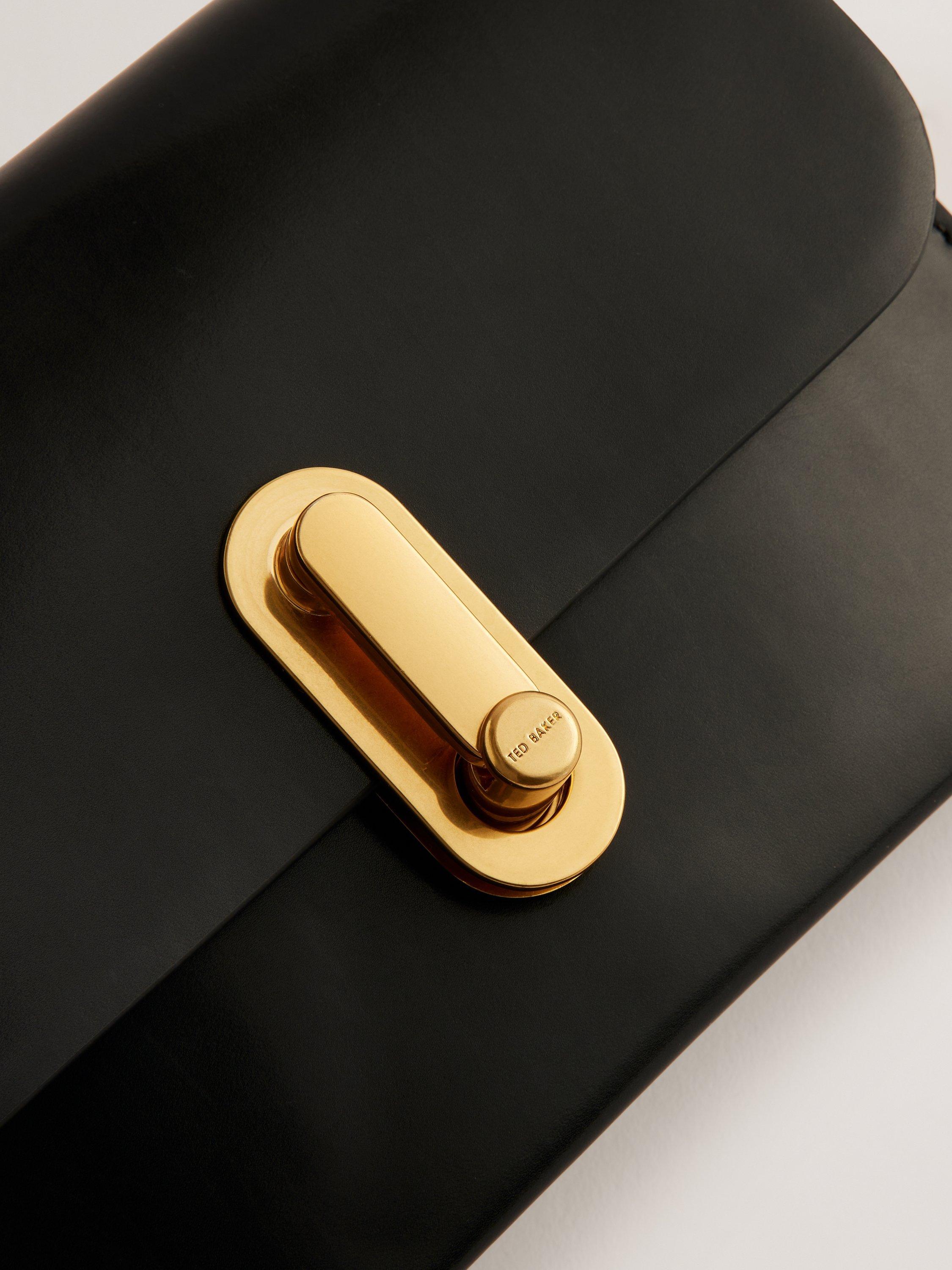 Product image 3 of 5, which shows Ted Baker Kkaysa Polished Leather Small Cross Body Bag, Black