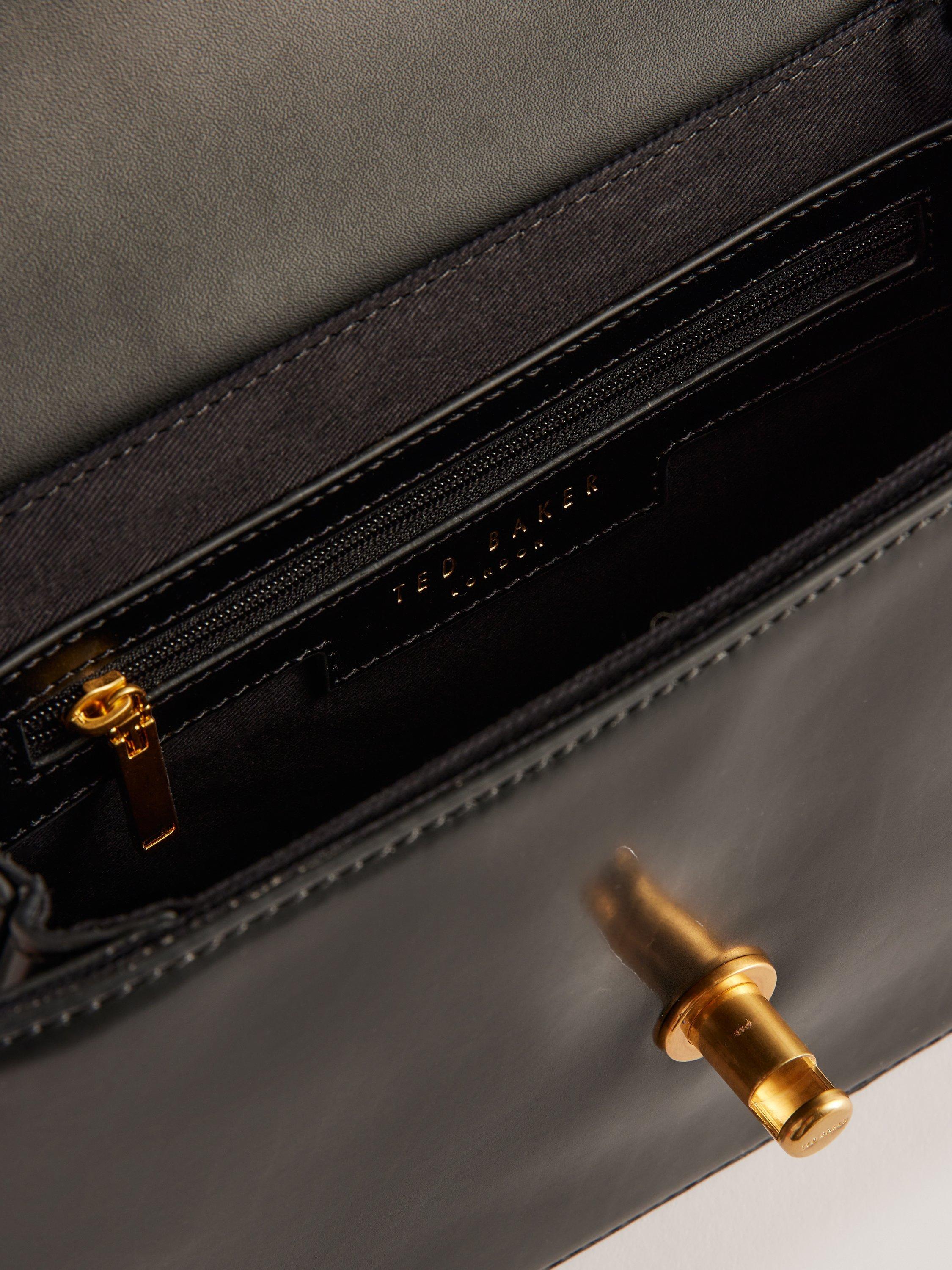 Product image 5 of 5, which shows Ted Baker Kkaysa Polished Leather Small Cross Body Bag, Black