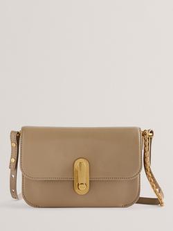 Ted Baker Kkaysa Polished Leather Small Cross Body Bag, Taupe