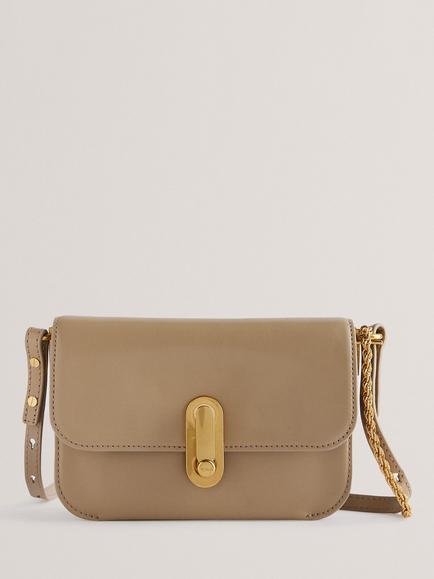 Ted Baker Kkaysa Polished Leather Small Cross Body Bag, Taupe