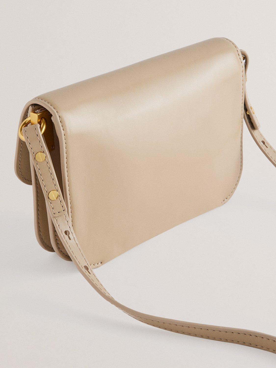 Product image 2 of 5, which shows Ted Baker Kkaysa Polished Leather Small Cross Body Bag, Taupe