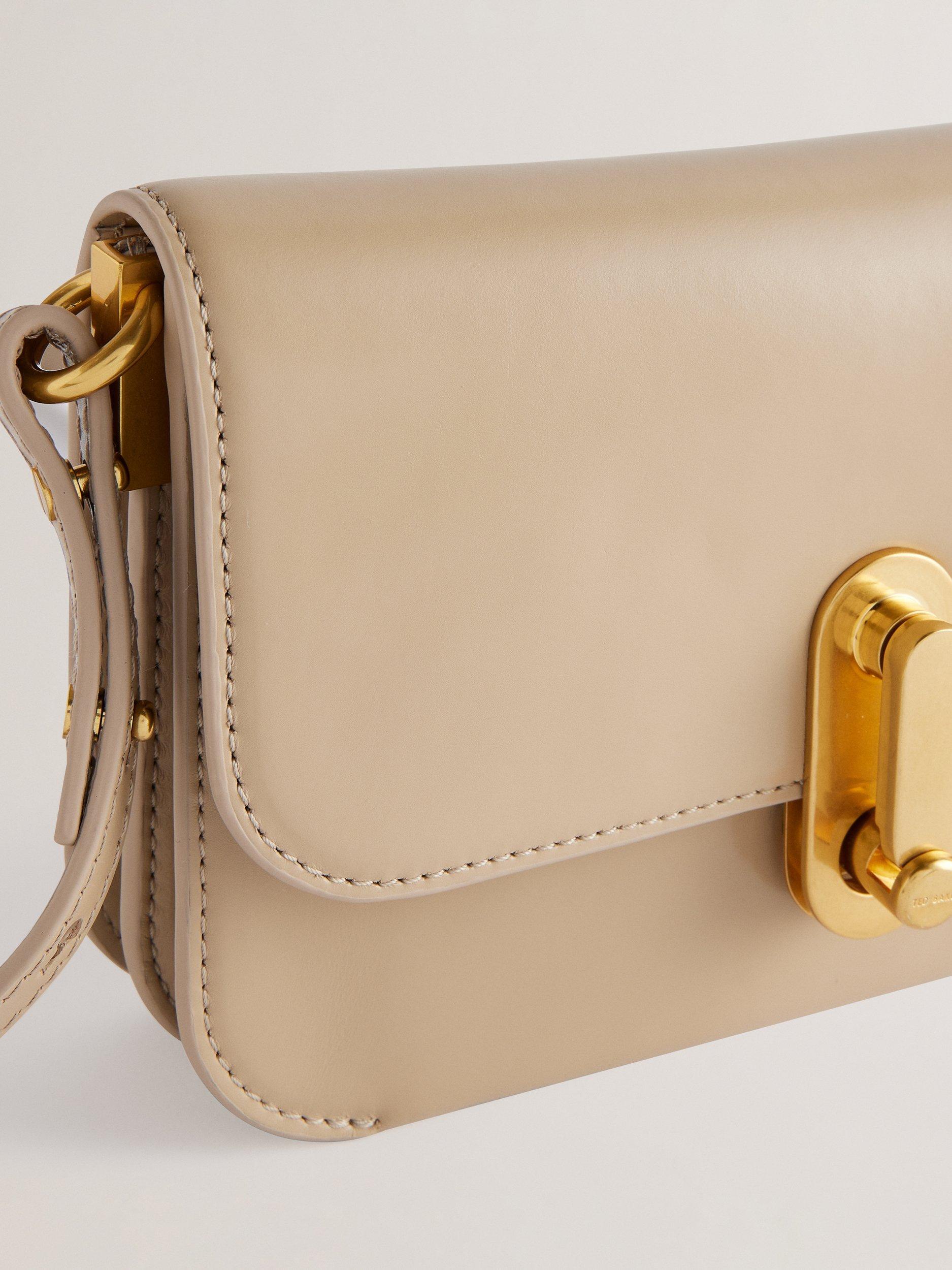 Product image 3 of 5, which shows Ted Baker Kkaysa Polished Leather Small Cross Body Bag, Taupe