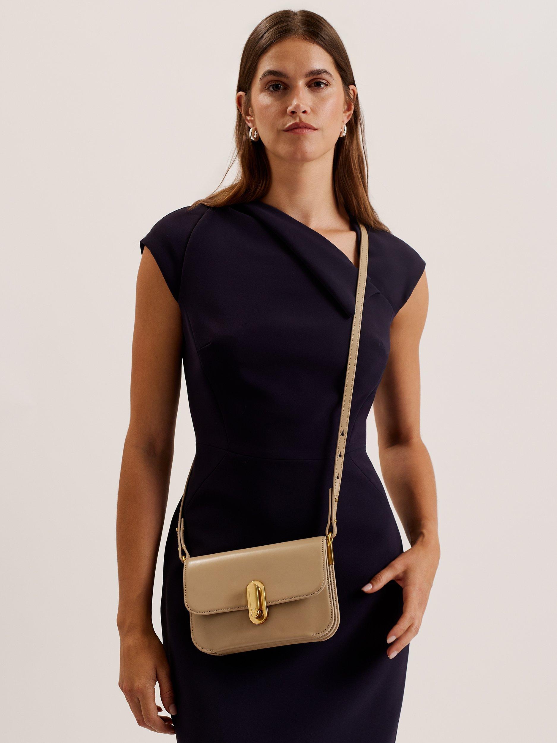 Product image 5 of 5, which shows Ted Baker Kkaysa Polished Leather Small Cross Body Bag, Taupe