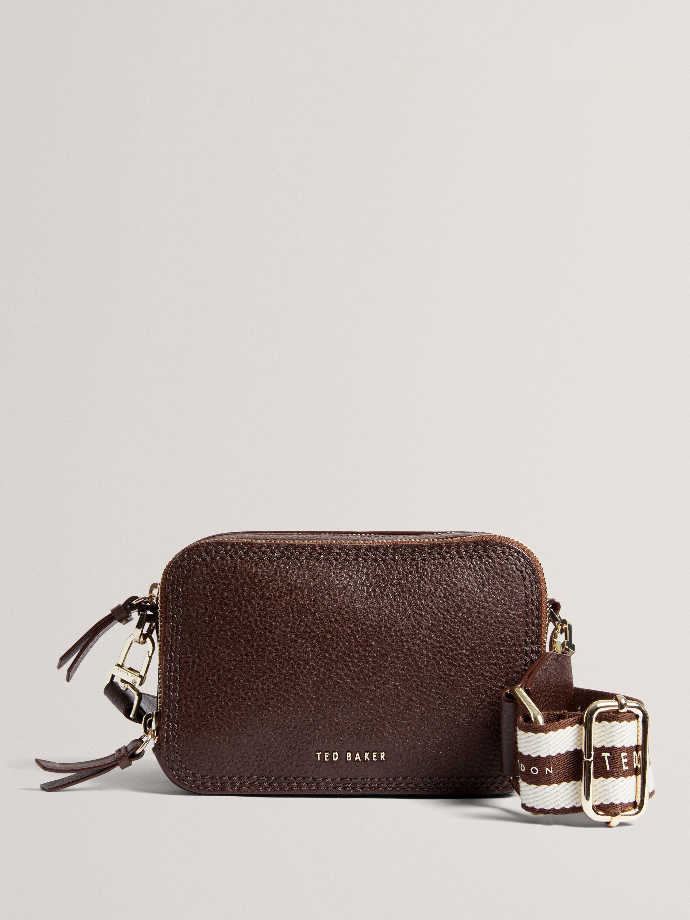 Product image 1 of 4, which shows Ted Baker Willsa Mini Webbing Leather Cross Body Bag, Brown