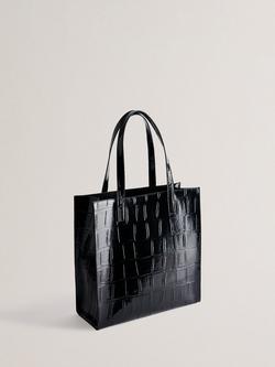 Ted Baker Crocon Croc Effect Large Icon Tote Bag - view 2, Black