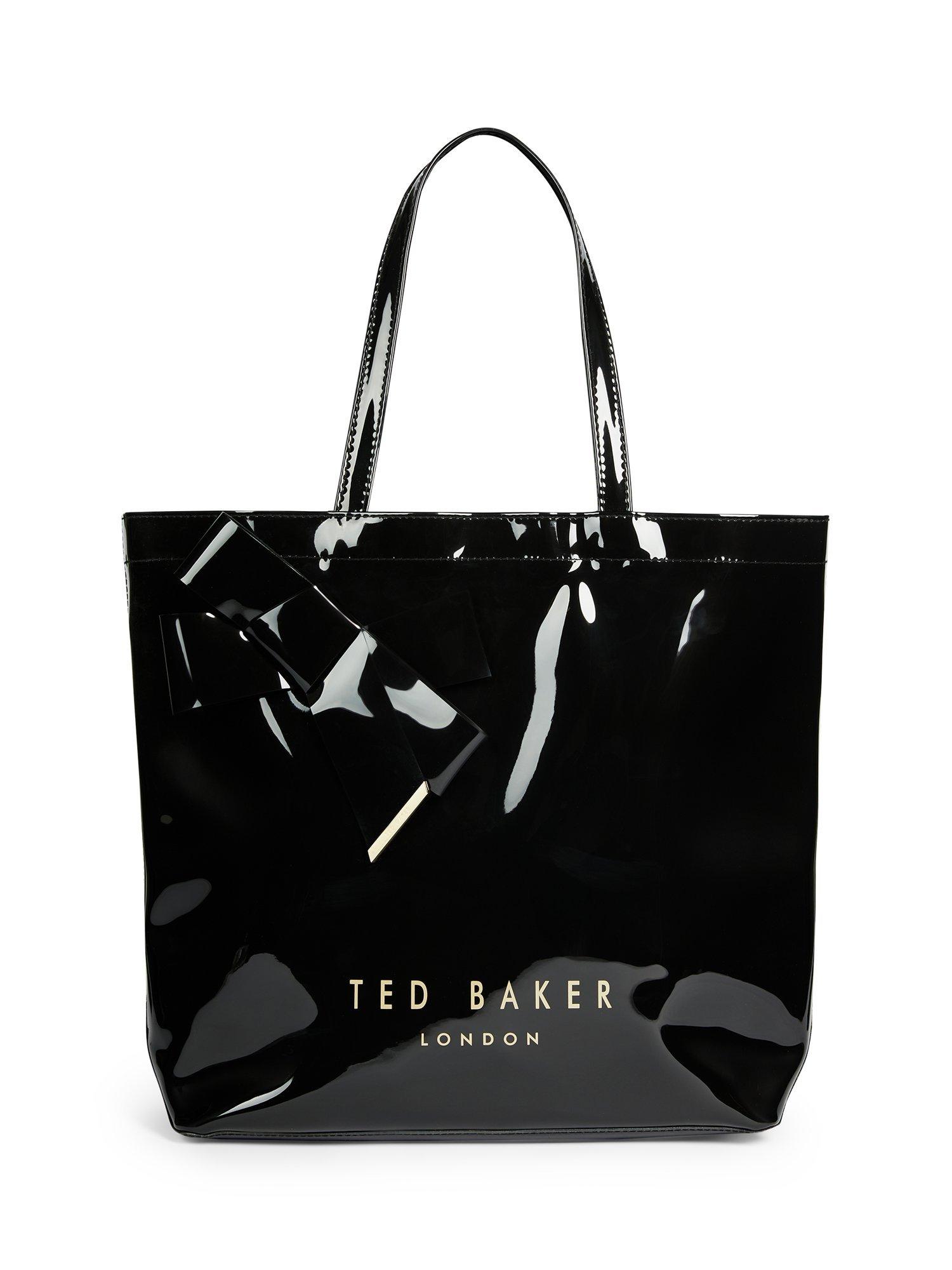 Product image 2 of 4, which shows Ted Baker Nicon Vinyl Bow Icon Large Tote Bag, Black