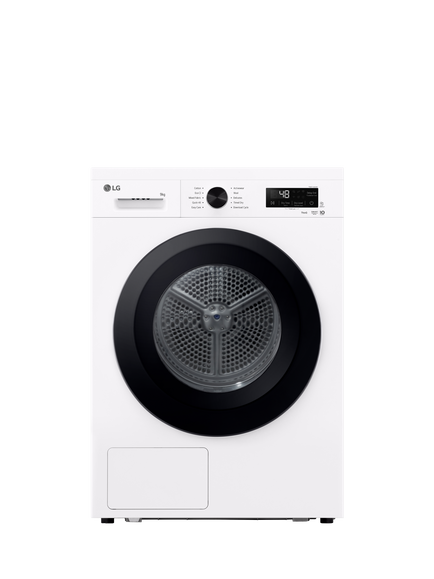 LG RHX1009NWK Freestanding Heat Pump Tumble Dryer, 9kg Load, White, White