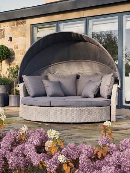 Pacific Bermuda Woven Garden Day Bed - view 2, Stone