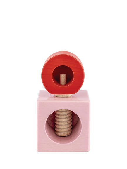 Alessi Twergi Beech Wood Nutcracker, Pink/Red, 