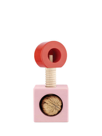 Alessi Twergi Beech Wood Nutcracker, Pink/Red - view 2, 